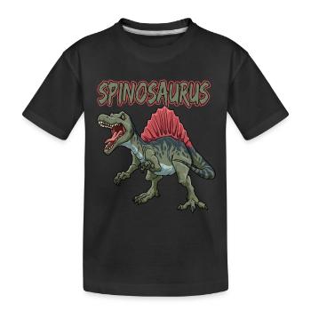 Dinosaurier Spinosaurus Fleischfresser Dino - Kinder Premium Bio T-Shirt - Schwarz - Vorne