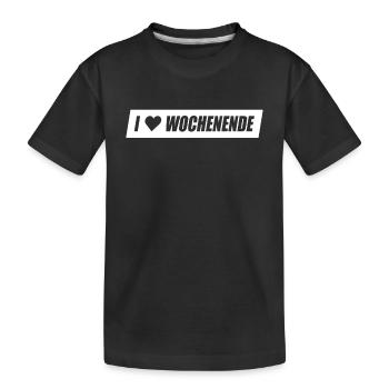 I Love Wochenende Wochenend Liebe Endlich Freitag - Kinder Premium Bio T-Shirt - Schwarz - Vorne