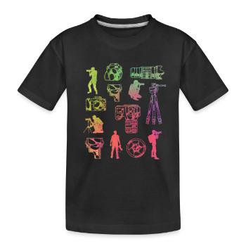 Photography Lover Equipment - Kids' Premium Organic T-Shirt - black - Front