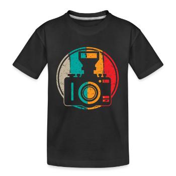 Fotografie Kamera Fotograf Retro Kamera Fotografie - Kinder Premium Bio T-Shirt - Schwarz - Vorne