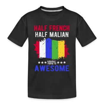 Half French Half Malian - Kids' Premium Organic T-Shirt - black - Front