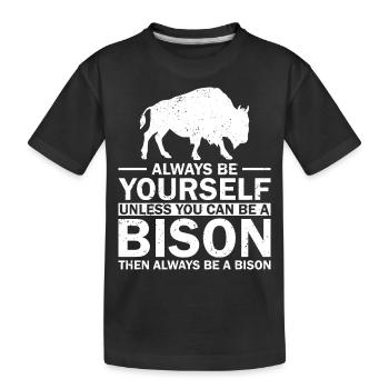 Bison National Park Buffalo - Kinder Premium Bio T-Shirt - Schwarz - Vorne