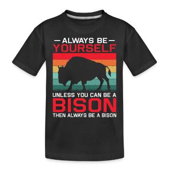 Bison National Park Buffalo - Kinder Premium Bio T-Shirt - Schwarz - Vorne