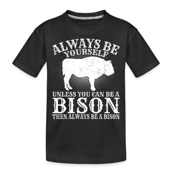 Bison National Park Buffalo - Kinder Premium Bio T-Shirt - Schwarz - Vorne