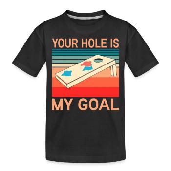 Cornhole Player Player Bean Bag Sackloch - T-shirt bio Premium Enfant - noir - Devant