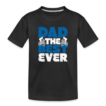 Dad The Best Ever MTB Mountainbike Bikers Vatertag - Kinder Premium Bio T-Shirt - Schwarz - Vorne
