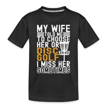 Disc Golf Disc Golfer - Kids' Premium Organic T-Shirt - black - Front