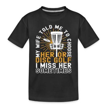 Disc Golf Disc Golfer - Kids' Premium Organic T-Shirt - black - Front