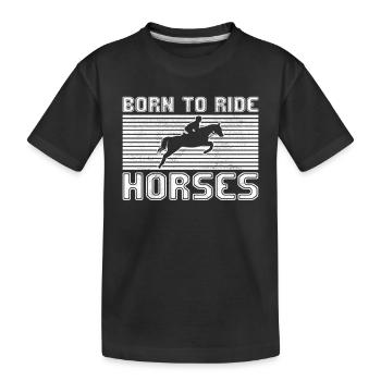 Horse riding - Kids' Premium Organic T-Shirt - black - Front
