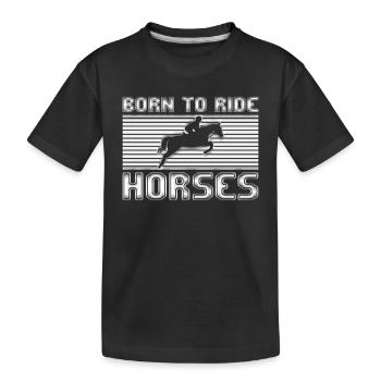 Horse riding - Kids' Premium Organic T-Shirt - black - Front