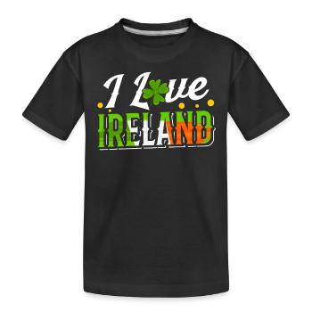 I love Ireland St. Patrick's Day Irish - Kids' Premium Organic T-Shirt - black - Front