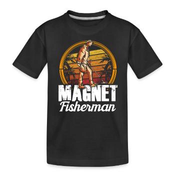 Magnetfischer Magnet Magnetfischen - Kinder Premium Bio T-Shirt - Schwarz - Vorne
