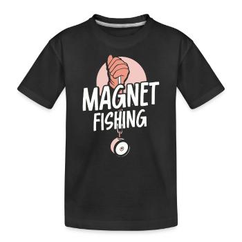 Magnetfischen Magnet Magnetfischer - Kinder Premium Bio T-Shirt - Schwarz - Vorne