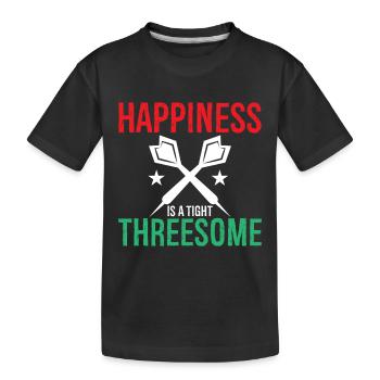 Happiness Is A Tight Threesome - Darts - Kids' Premium Organic T-Shirt - black - Front