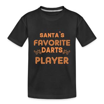 Der Beliebteste Dartspieler Des Weihnachtsmanns - Kinder Premium Bio T-Shirt - Schwarz - Vorne