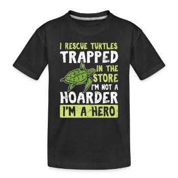 I Rescue Turtles Trapped In The Store Funny Sea Tu - Kinder Premium Bio T-Shirt - Schwarz - Vorne