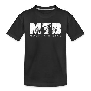 MTB Mountainbike Radsport Rennradfahren Radfahrer - Kinder Premium Bio T-Shirt - Schwarz - Vorne
