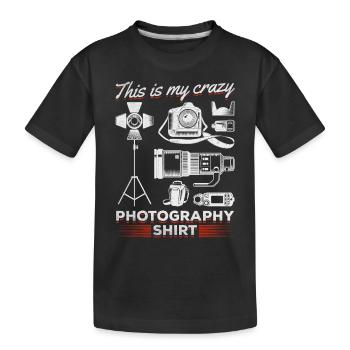Foto - Das ist mein verrückter Foto-Shirt-Fotograf - Kinder Premium Bio T-Shirt - Schwarz - Vorne