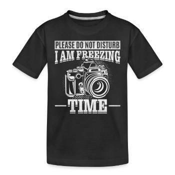 Bitte nicht stören Ich friere Zeitkamera-Fotograf - Kinder Premium Bio T-Shirt - Schwarz - Vorne