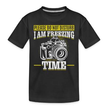 S’il vous plaît ne pas déranger Je congèle le temps Funnier - T-shirt bio Premium Enfant - noir - Devant