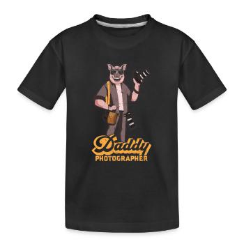 Photographe d’appareil photo Papa Photographie Papa Photographe - T-shirt bio Premium Enfant - noir - Devant