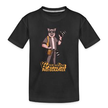 Photographe appareil photo Grand-père Photographie Grand-père Photographe - T-shirt bio Premium Enfant - noir - Devant