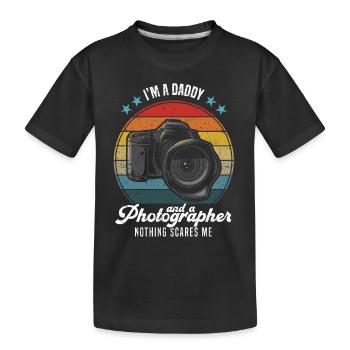 Photographie Je suis père et photographe - T-shirt bio Premium Enfant - noir - Devant