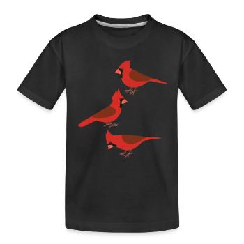 Drôles d’oiseaux Cardinal rouge - T-shirt bio Premium Enfant - noir - Devant