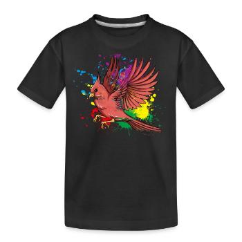 Flying Splash Bird Red Cardinal - T-shirt bio Premium Enfant - noir - Devant