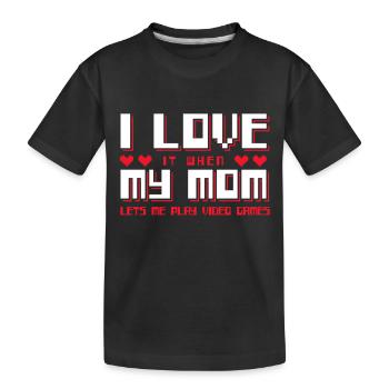 I Love My Mom - Gaming - Kinder Premium Bio T-Shirt - Schwarz - Vorne