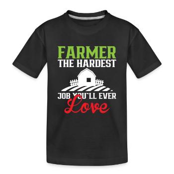 Bauer Der Härteste Job Den Sie Lieben Werden Bauer - Kinder Premium Bio T-Shirt - Schwarz - Vorne