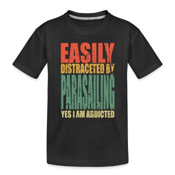 Parachute ascensionnel Dire drôle - T-shirt bio Premium Enfant - noir - Devant