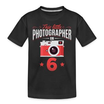 Fotografie zum 6. Geburtstag Dieser kleine - Kinder Premium Bio T-Shirt - Schwarz - Vorne