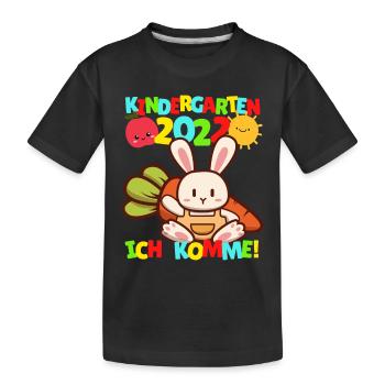 Maternelle Je viens Lapin Enfant de maternelle 2022 - T-shirt bio Premium Enfant - noir - Devant