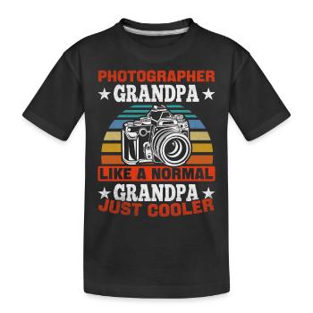 Photographer Grandpa like a normal grandpa is easy - Kids' Premium Organic T-Shirt - black - Front