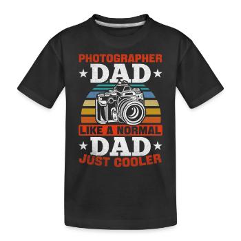 Photographe Papa comme un père normal Simple - T-shirt bio Premium Enfant - noir - Devant
