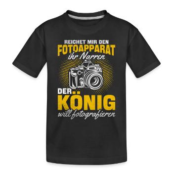 Fotografen Der König Will Fotografieren Fotografie - Kinder Premium Bio T-Shirt - Schwarz - Vorne