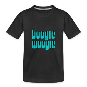 Boogie Woogie Piano keys design . Aqua . - Kids' Premium Organic T-Shirt - black - Front