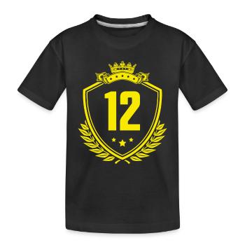 12 Number of coats of arms - Kids' Premium Organic T-Shirt - black - Front