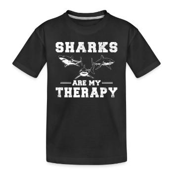 Les requins sont ma thérapie Drôle d’amoureux des requins Drôle Shar - T-shirt bio Premium Enfant - noir - Devant