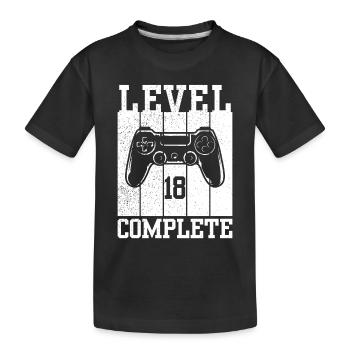 Niveau 18 Complété - T-shirt bio Premium Enfant - noir - Devant