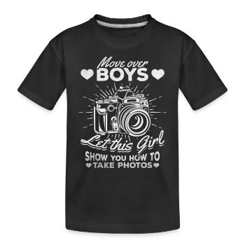 Photography Girl - Let yourself be pampered by this - Kids' Premium Organic T-Shirt - black - Front