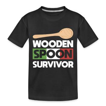 Wooden Spoon Survivor - Italian - Kinder Premium Bio T-Shirt - Schwarz - Vorne