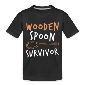 Wooden Spoon Survivor - Kinder Premium Bio T-Shirt - Schwarz - Vorne