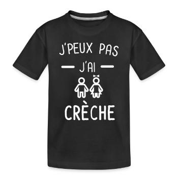 Je peux pas j'ai crèche enfants - T-shirt bio Premium Enfant - noir - Devant