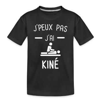 Je peux pas j'ai kiné massage - T-shirt bio Premium Enfant - noir - Devant
