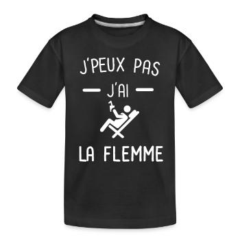 Je peux pas j'ai la flemme - T-shirt bio Premium Enfant - noir - Devant