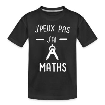 Je peux pas j'ai maths compas - T-shirt bio Premium Enfant - noir - Devant