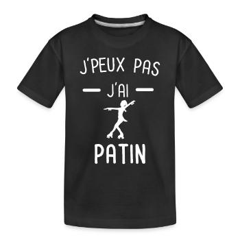 Je peux pas j'ai patin femme - T-shirt bio Premium Enfant - noir - Devant