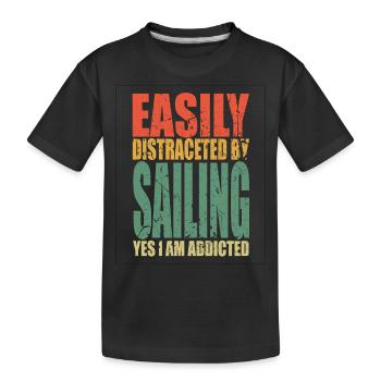 Naviguer en disant drôle - T-shirt bio Premium Enfant - noir - Devant